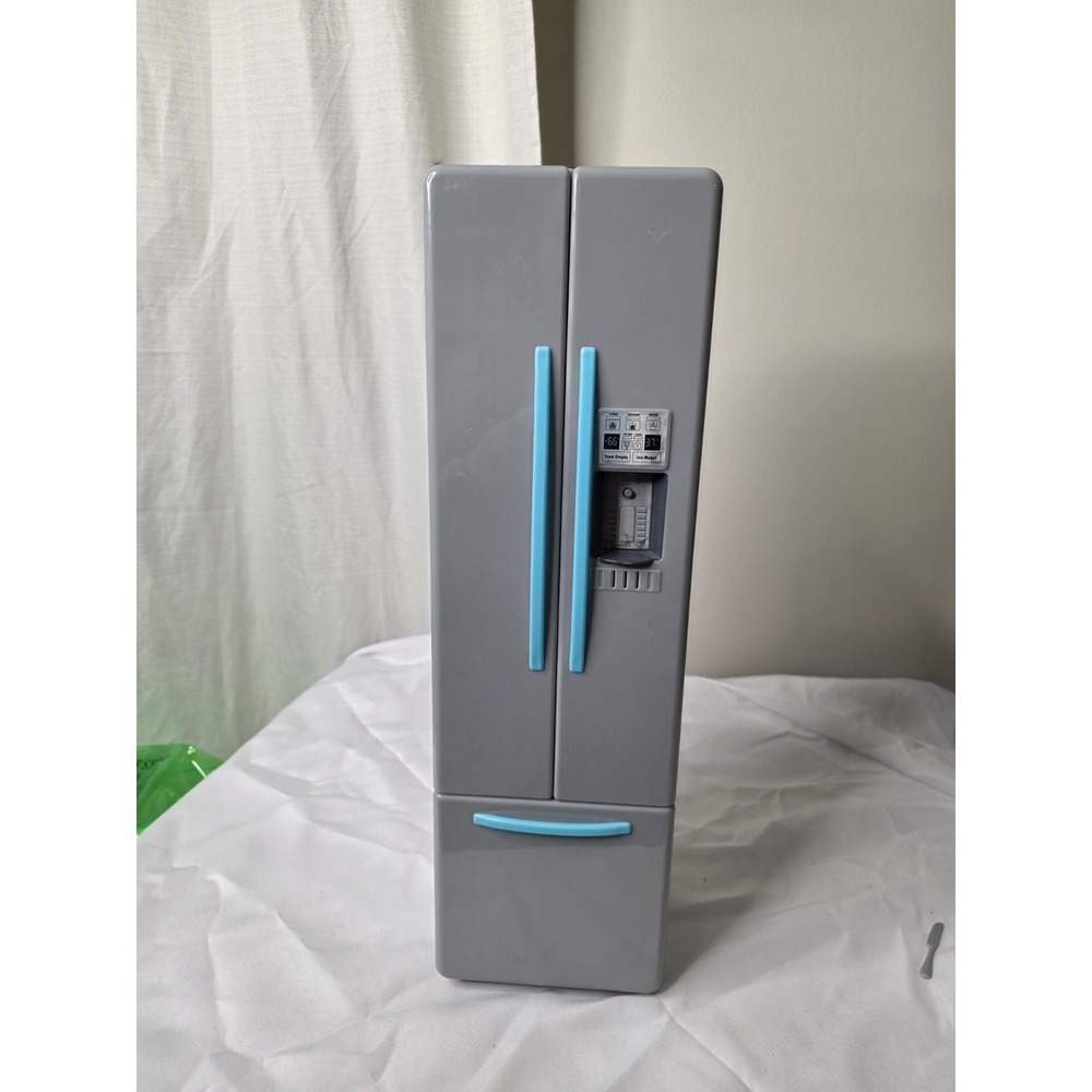 My Life As 18" Doll Fridge Gray w/Blue Ice Dispenser Tested